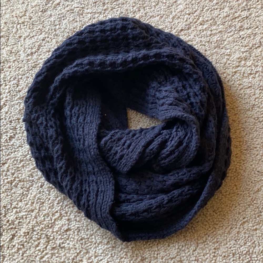 Navy Knit Infinity Scarf